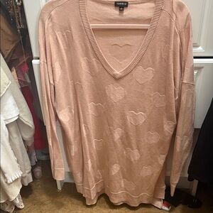 Torrid Blush Heart Knit Sweater